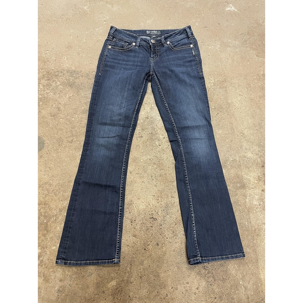 Silver Jeans Co. Jeans Womens 27x31 Dark Wash Aiko Mid Bootcut Stretch Denim